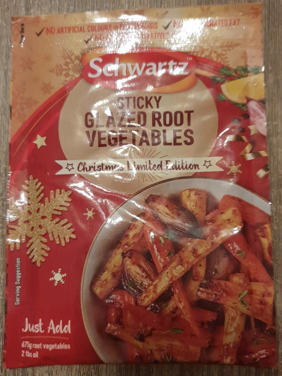 Fotografie - Sticky Glazed Root Vegetables Christmas Limited Edition Schwartz