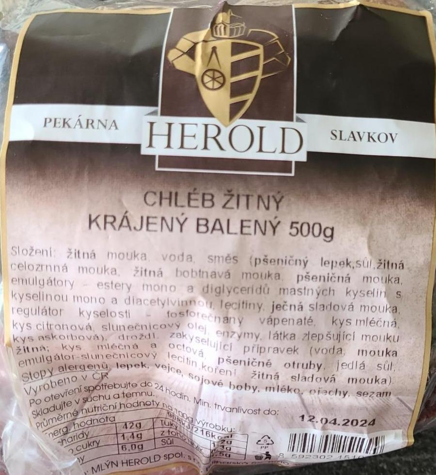 Fotografie - Chléb žitný krájený balený Pekárna Herold
