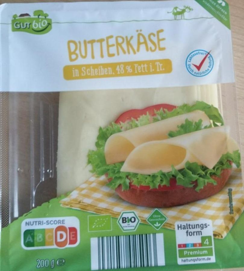 Fotografie - Butterkäse in Scheiben 48 % fett i. Tr. GutBio
