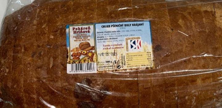 Fotografie - Chlieb pšeničný biely krájaný - pekáreň Hriňová