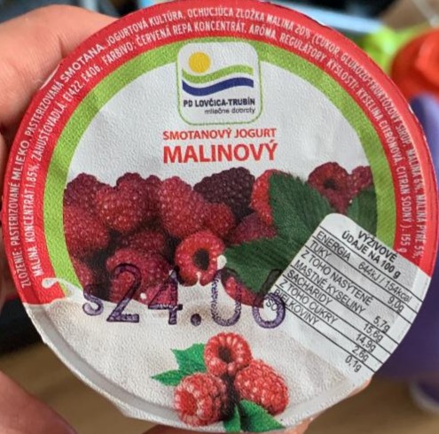Fotografie - Smotanovy jogurt malinovy PD Lovčica-Trubín