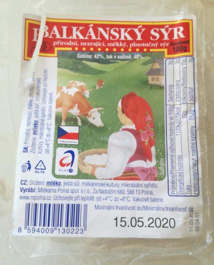 Fotografie - Balkánský sýr přírodní, nezrající, měkký, plnotučný sýr Mlékárna Polná