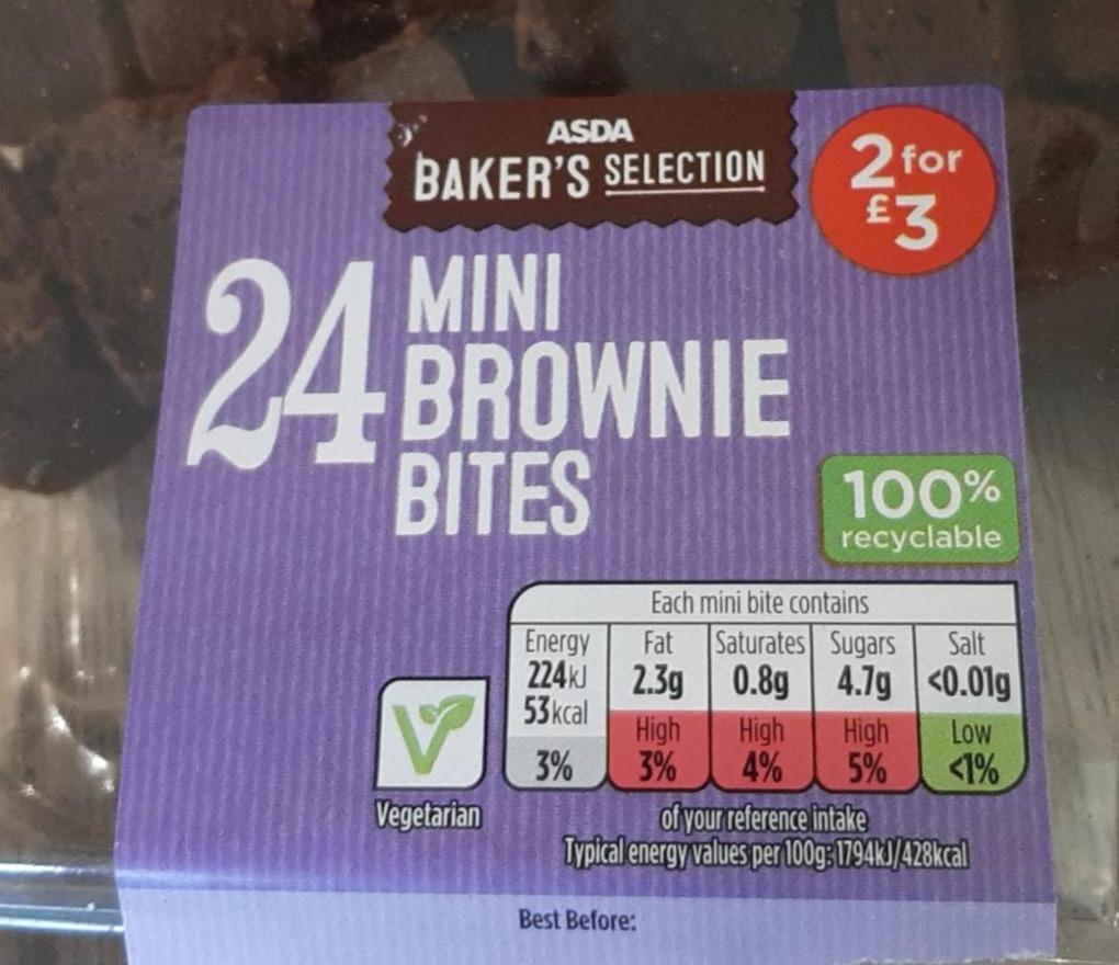 Fotografie - Baker's Selection 24 Mini Brownie Bites Asda