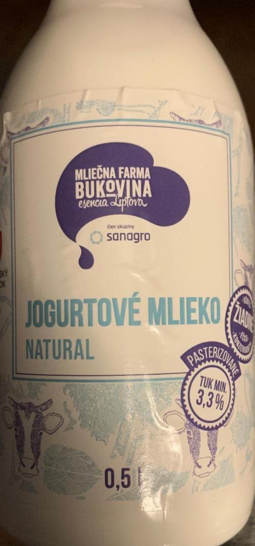 Fotografie - Jogurtové mlieko natural Mliečna farma Bukovina