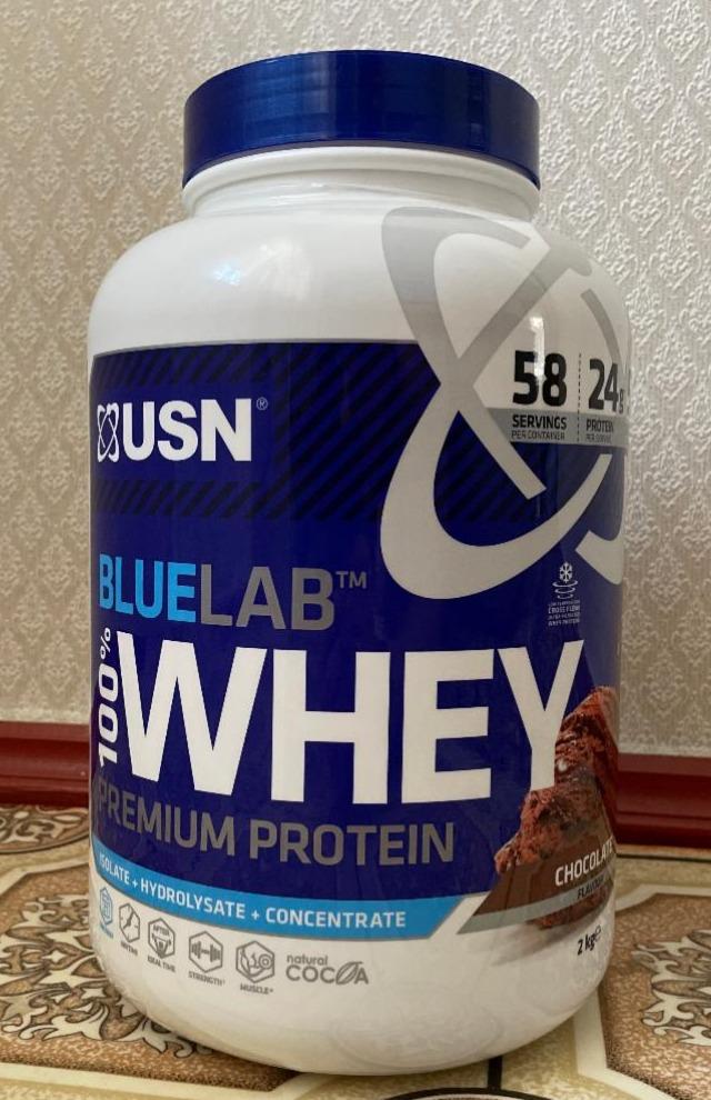 Fotografie - BlueLab Whey protein Chocolate caramel USN