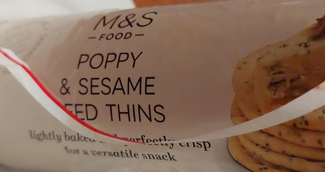 Fotografie - Poppy & sesame seed thins M&S Food