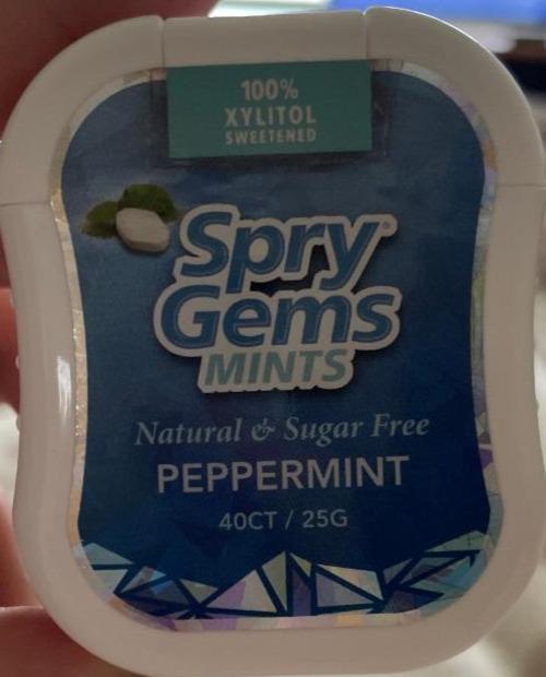 Fotografie - Spry Xylitol Gems Mints Natural & Sugar Free Peppermint