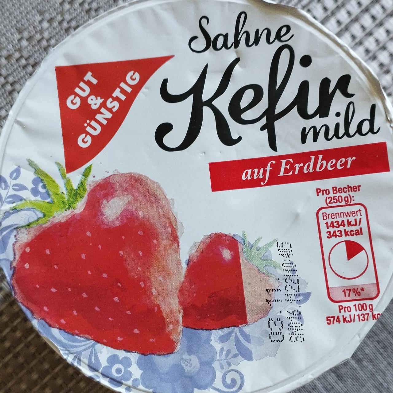 Fotografie - Sahne kefir mild auf Erdbeer Gut&Günstig