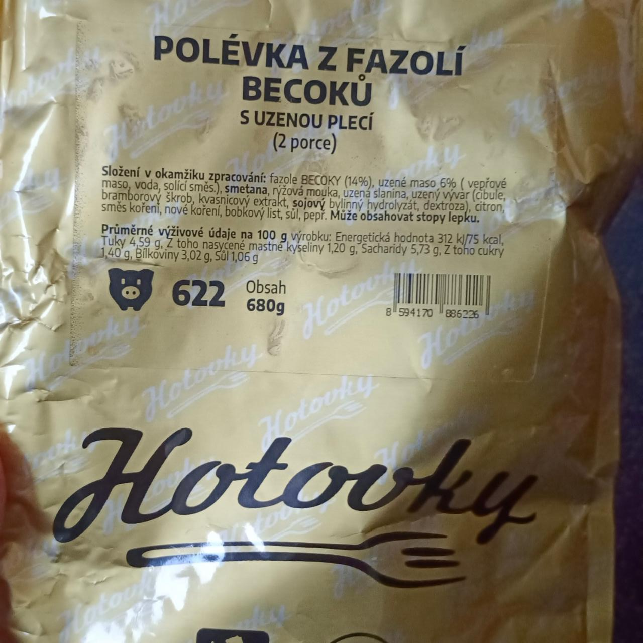 Fotografie - Polévka z fazolí becoků s uzenou plecí Hotovky.cz