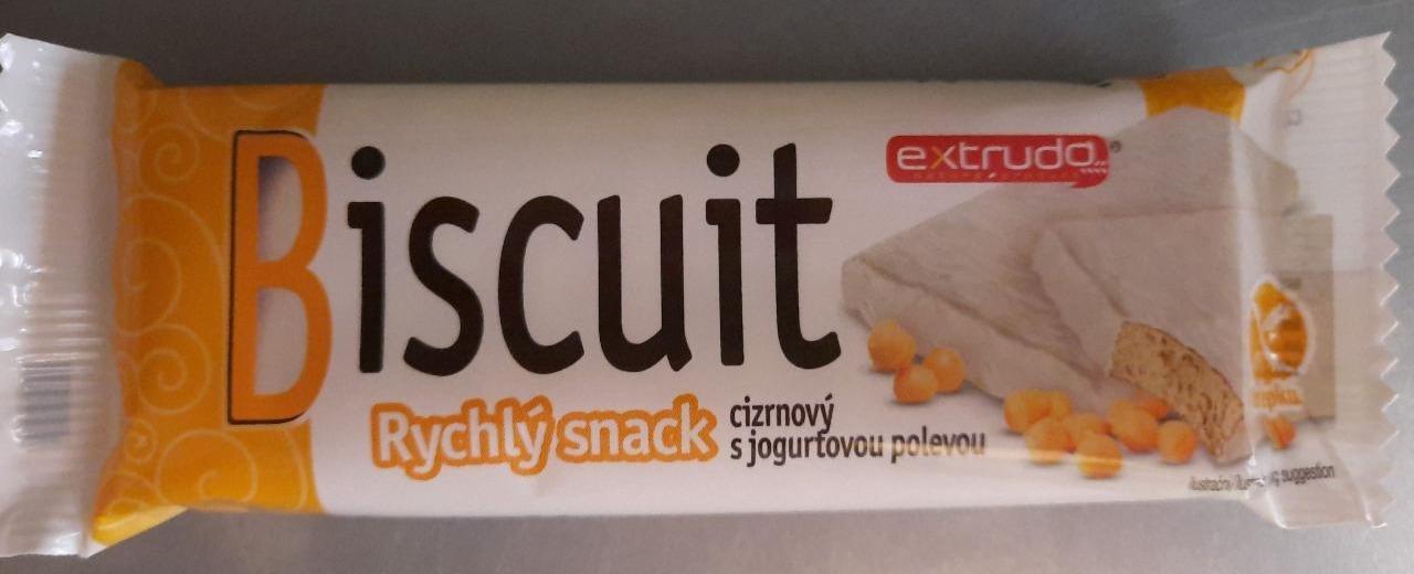 Fotografie - Biscuit rychlý snack cizrnový s jogurtovou polevou Extrudo