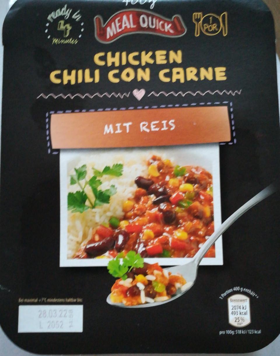Fotografie - Chicken Chili Con Carne mit Reis Meal Quick
