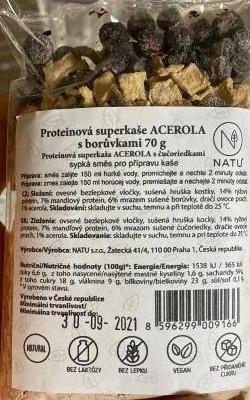 Fotografie - Proetinová superkaše Acelora s borůvkami Natu