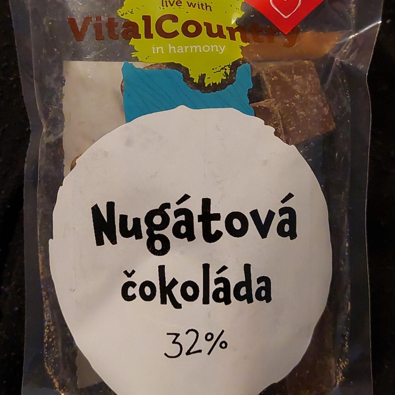 Fotografie - Nugátová čokoláda 32% VitalCountry