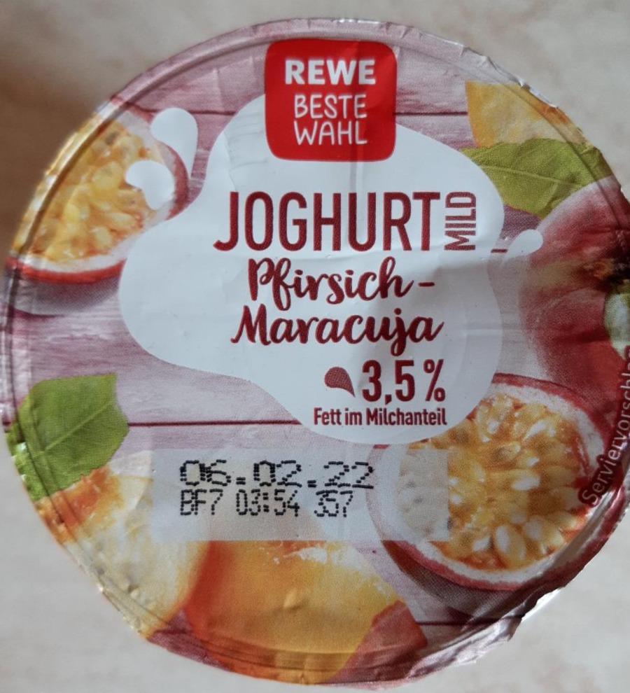 Fotografie - Joghurt mild Pfirsich-Maracuja 3,5% Fett REWE Beste Wahl