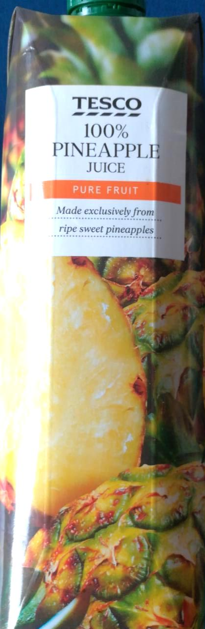 Fotografie - Pineapple juice 100% pure fruit Tesco
