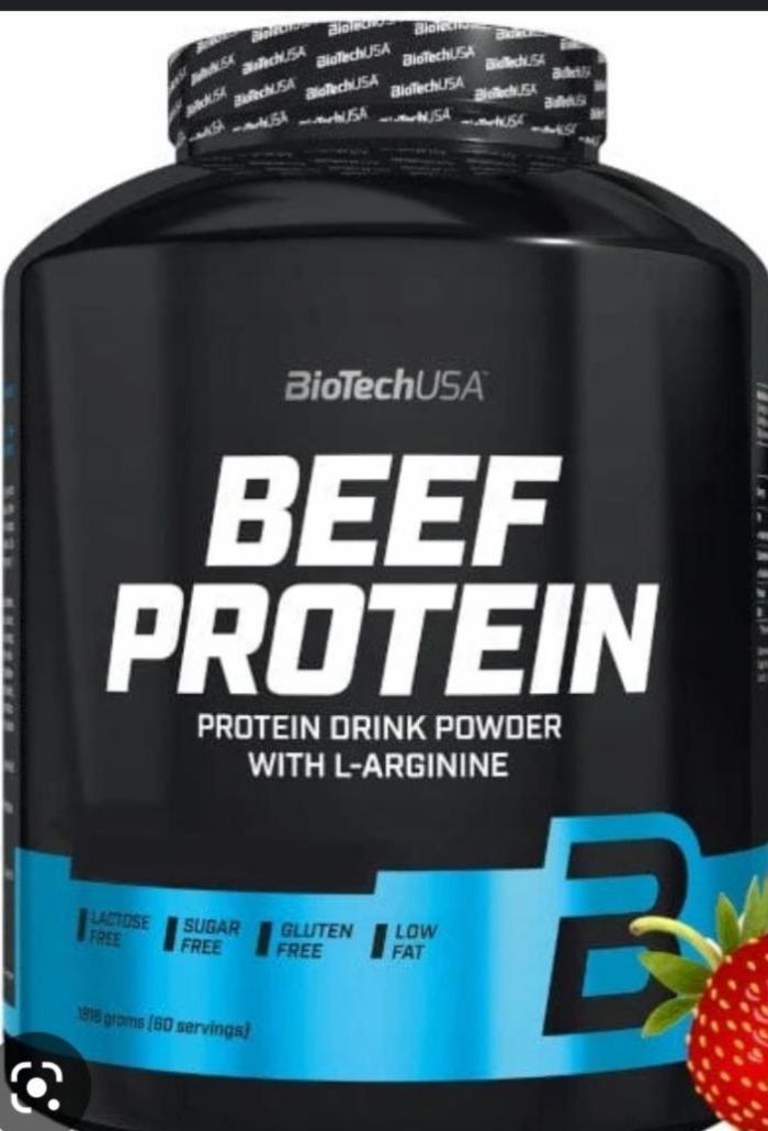 Fotografie - Beef Protein Strawberry BioTechUSA