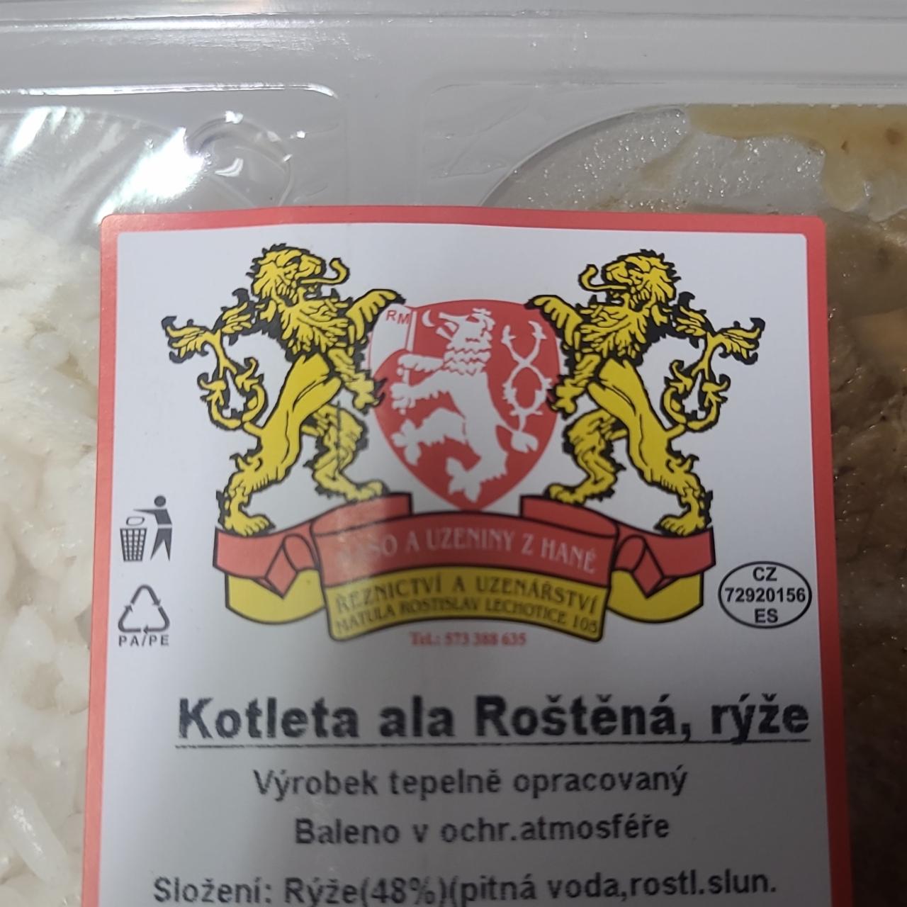 Fotografie - Kotleta ala Roštěná, rýže Rostislav Matula