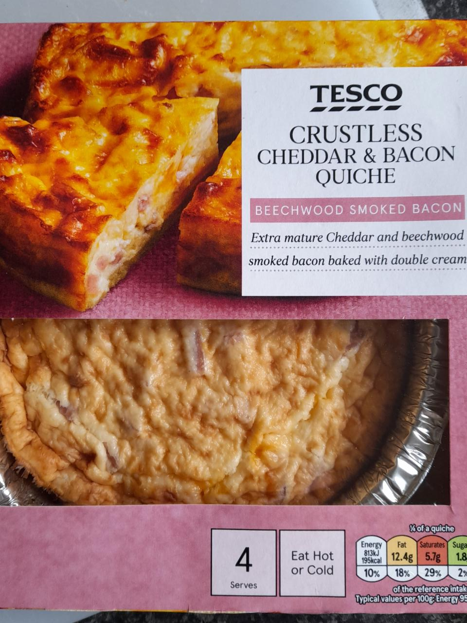 Fotografie - Quiche Crustless Cheddar & Bacon Tesco