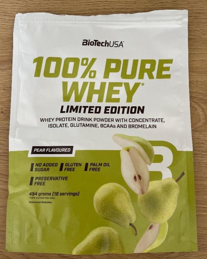 Fotografie - 100% Pure Whey pear flavoured BioTechUSA