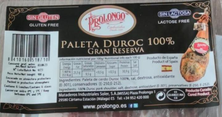 Fotografie - Paleta Duroc 100% Gran reserva Prolongo