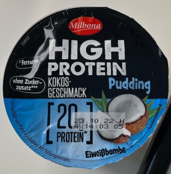 Fotografie - High protein Pudding Kokos Milbona