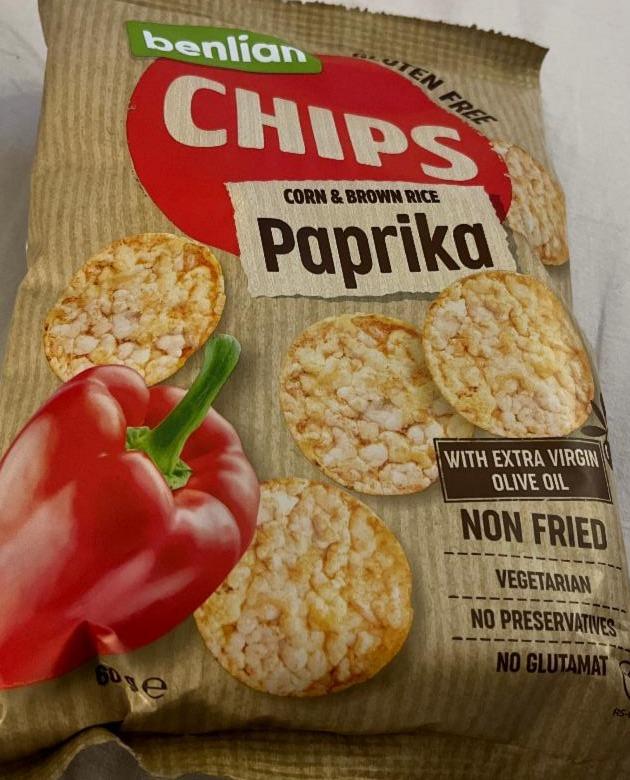 Fotografie - Corn & Brown rice Chips Paprika Benlian