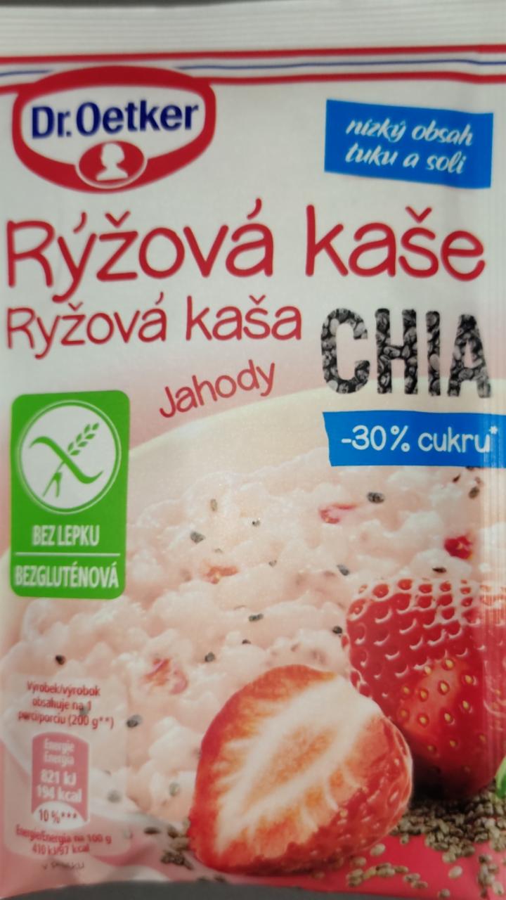 Fotografie - Rýžová kaše Jahody Chia -30% cukru Dr.Oetker (hotový výrobek)