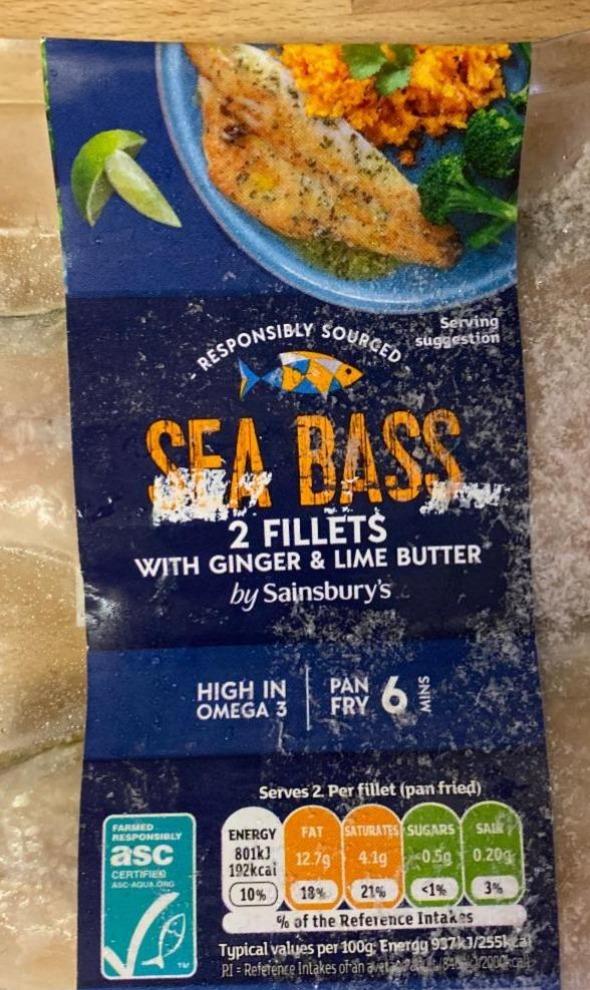 Fotografie - Sea Bass Fillets with Ginger & Lime Butter by Sainsbury's