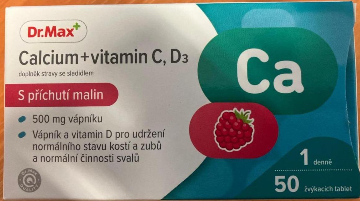 Fotografie - Calcium + vitamin C, D3 s příchutí malin Dr.Max