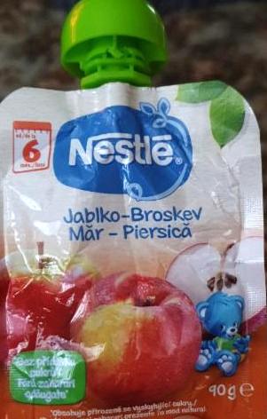 Fotografie - Jablko-broskev příkrm ovocná kapsička Nestlé