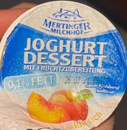 Fotografie - Joghurt dessert 0,1% fett pfirsich Mertinger Milchhof