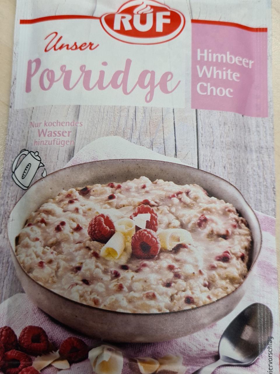 Fotografie - Unser Porridge Himbeer White Choc RUF