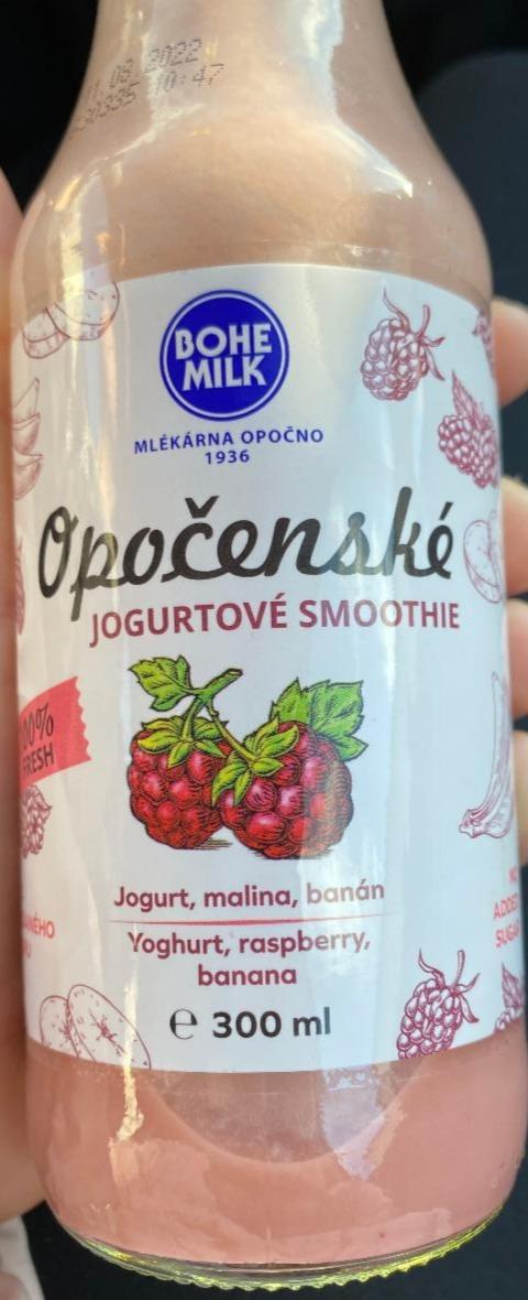 Fotografie - Opočenské jogurtové smoothie Jogurt, malina, banán Bohemilk