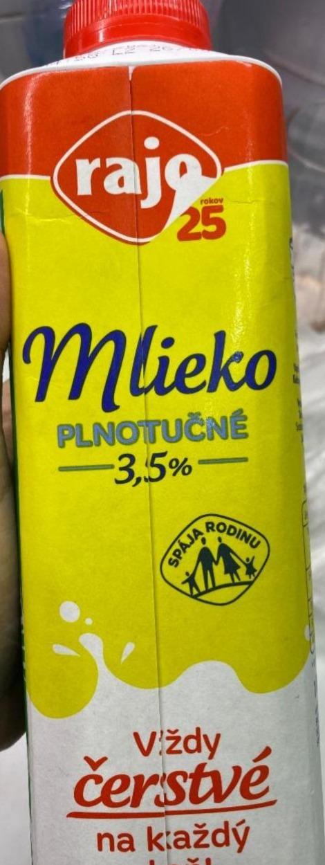Fotografie - mléko plnotučné 3.5% tuku Rajo
