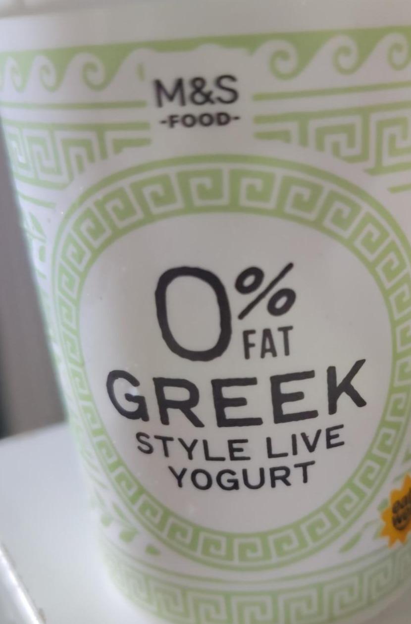 Fotografie - 0% fat greek style live yogurt M&S Food