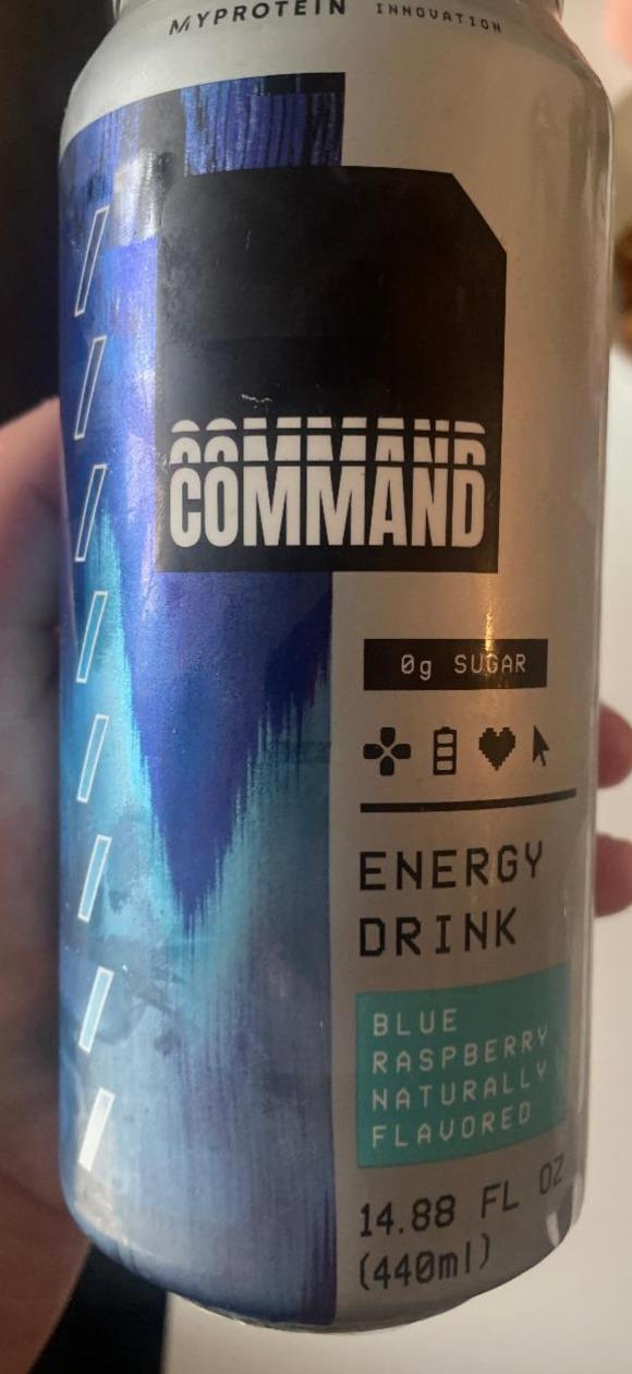 Fotografie - Command Energy Drink Blue Raspberry Naturally Flavored MyProtein