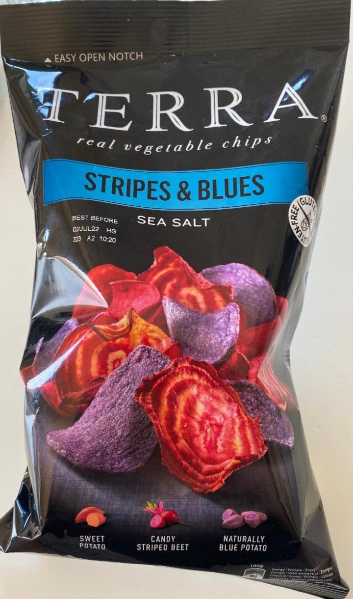 Fotografie - Stripes & Blues Sea Salt Real Vegetable Chips Terra