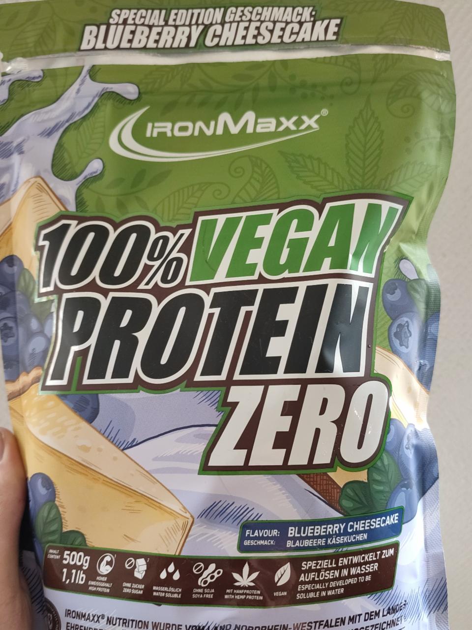 Fotografie - 100% Vegan Protein Zero Blueberry cheesecake IronMaxx