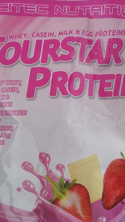 Fotografie - Fourstar Protein Strawberry White chocolate Scitec Nutrition