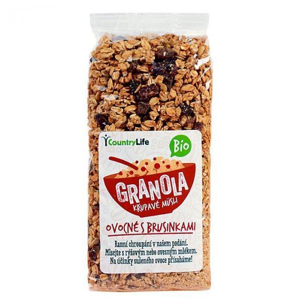 Fotografie - granola křupavé müsli ovocné s brusinkami Bio Country Life
