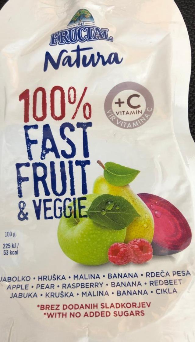 Fotografie - 100% fast fruit & veggie apple, pear, raspberry, banana, redbeet Fructal natura