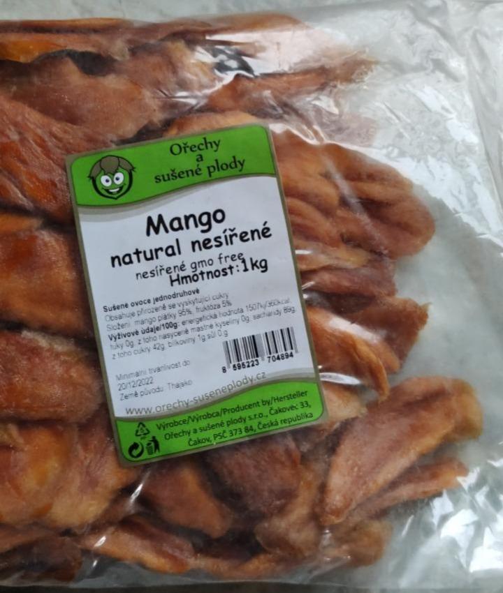 Fotografie - Mango natural nesířené Ořechy a sušené plody