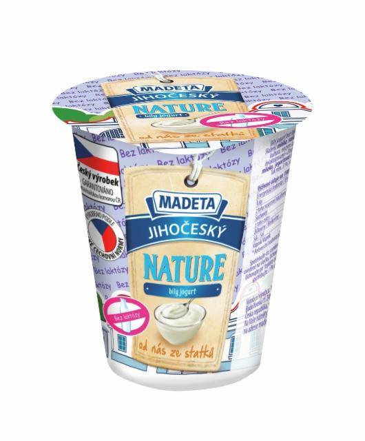 Fotografie - Jihočeský Nature bílý jogurt bez laktózy Madeta