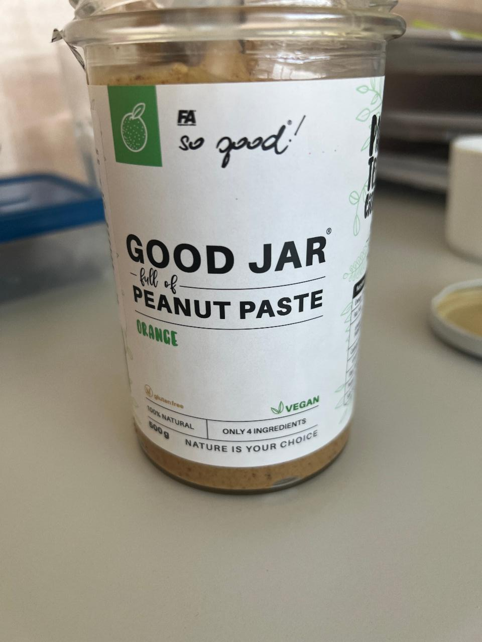 Fotografie - GOOD Jar full of Peanut Paste orange Fa so good!