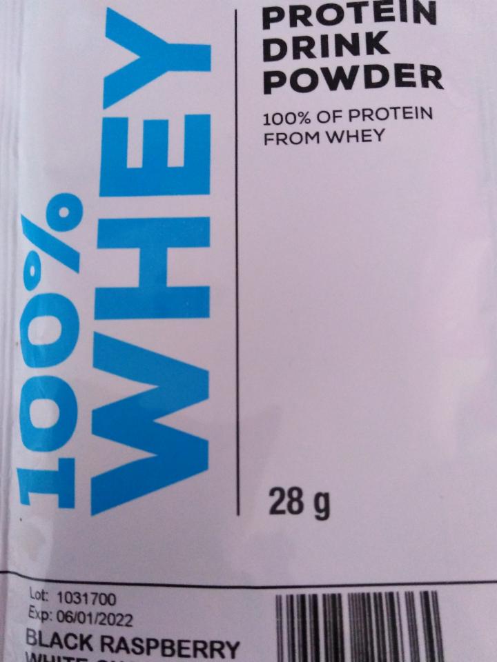 Fotografie - Protein drink powder Black raspberry-White chocolate Protein.buzz
