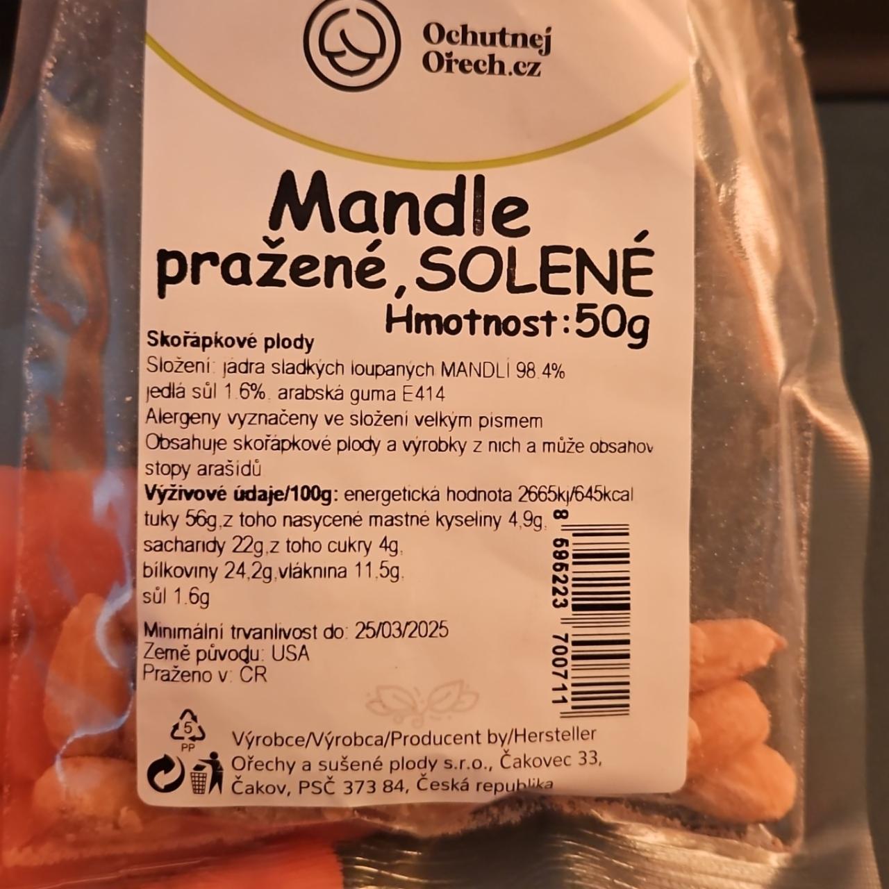 Fotografie - Mandle pražené solené Ochutnejorech.cz