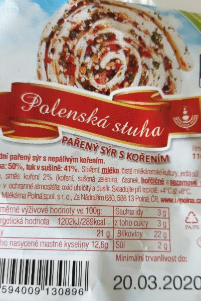 Fotografie - Polenská stuha pařený sýr s kořením Mlékárna Polná