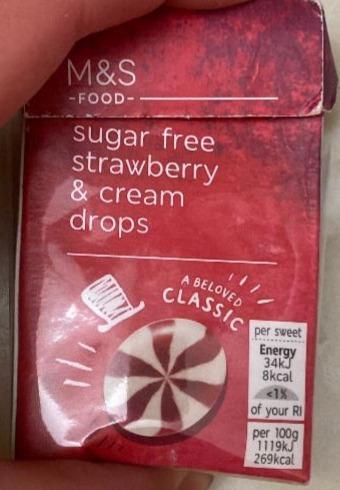 Fotografie - Sugar Free Strawberry & Cream Drops M&S Food
