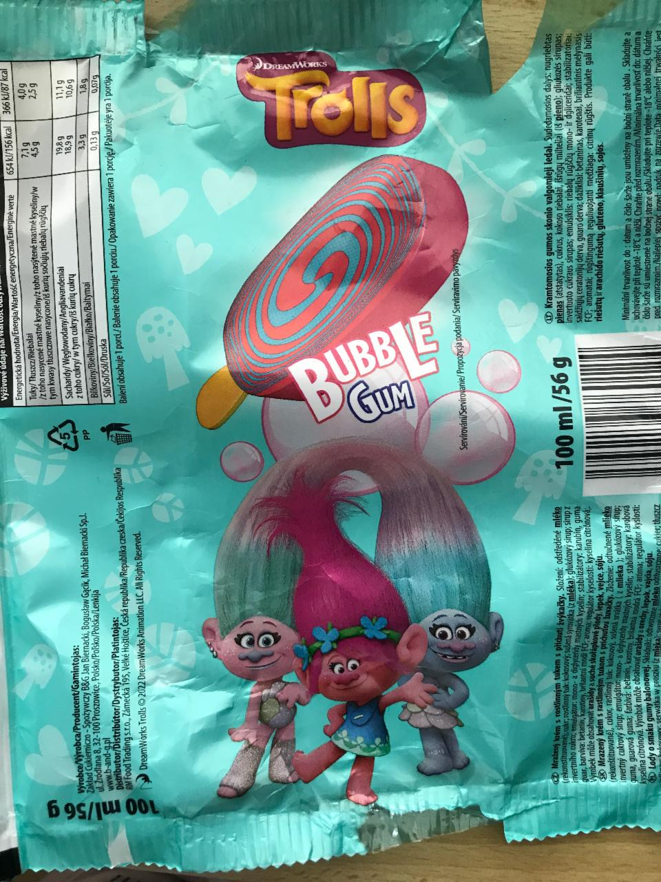 Fotografie - Trolls bubble gum zmrzlina