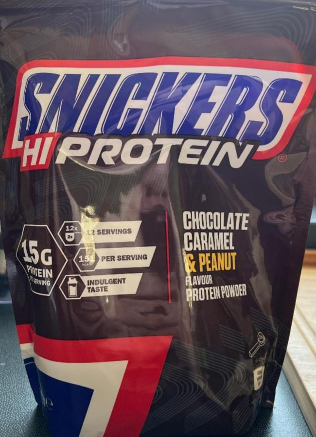 Fotografie - HI-protein Chocolate Caramel & Peanut flavour protein powder Snickers